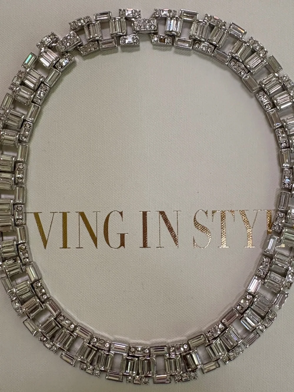 Vintage St. John Faux Diamond and Silver 18" Choker - Picture 5 of 7